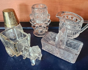 Antique Pressed Glass Candy Containers