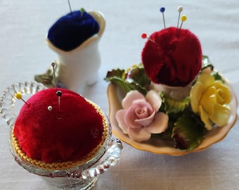 Collectable Pin Cushions in Porcelain China -Lot