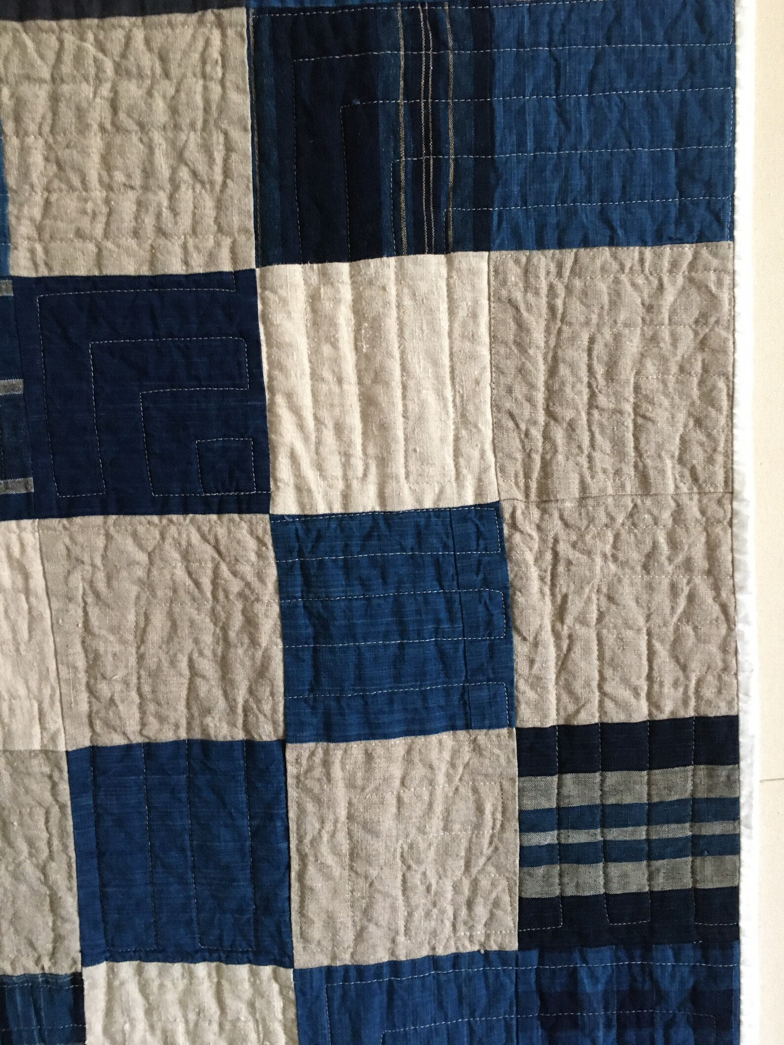 Indigo and Linen Quilt One Patch - Etsy