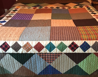 King or Queen Plaid Quilt - Handmade