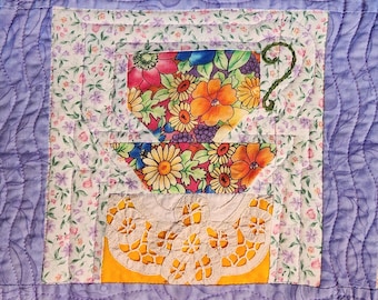 Quilted Wall-Hanging - Tea Cups