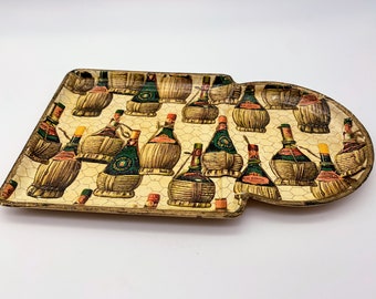 Tray Snack Drink Bar Paper Mache Fiberglass Isco Hand Painted Japan