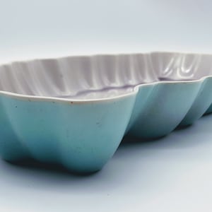 Tray Dish Console Roselane Pottery Pasadena CA Turquoise Gray Mid-Century Modern Contemporary