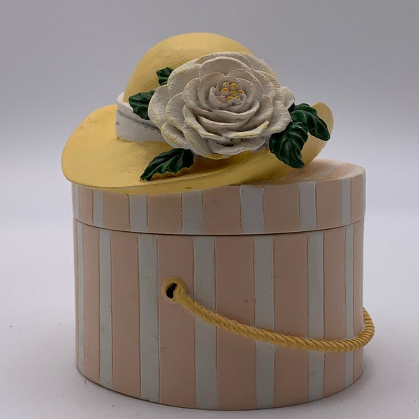 Box Twos Company Cold Cast Resin Hat Shaped Trinket Pin