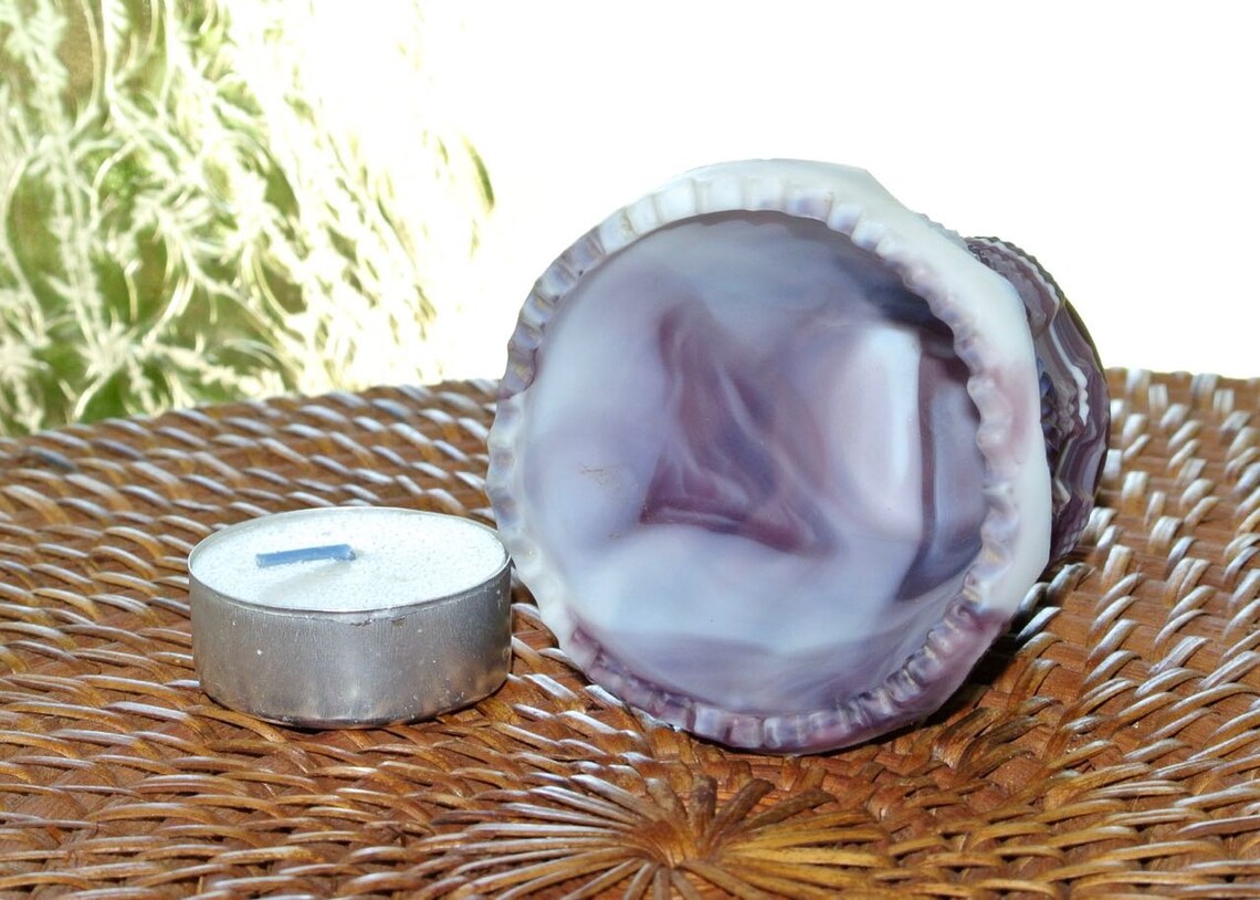 Toothpick Holder Slag Purple Imperial Glass Matte Etsy