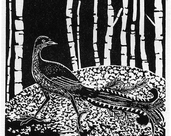 Bush Chorus, Linocut Print