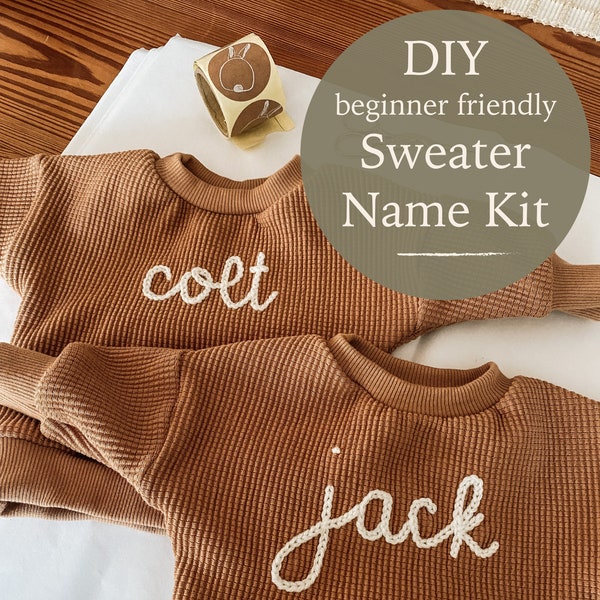 DIY Name Sweater Embroidery Kit, Learn to Embroider, DIY Embroidery