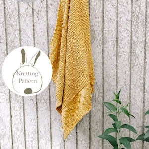 KNITTING PATTERN: Baby Bobble Blanket, Knitting for Baby, Instant PDF Pattern Download