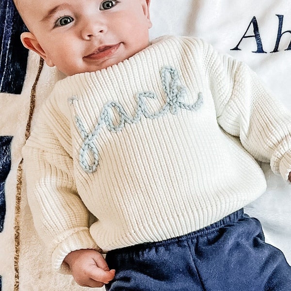 Baby Name Sweater | Toddler Name Sweater | Baby Announcement | Name Announcement | New Baby Gift | Embroidery Gift | Customized Sweater