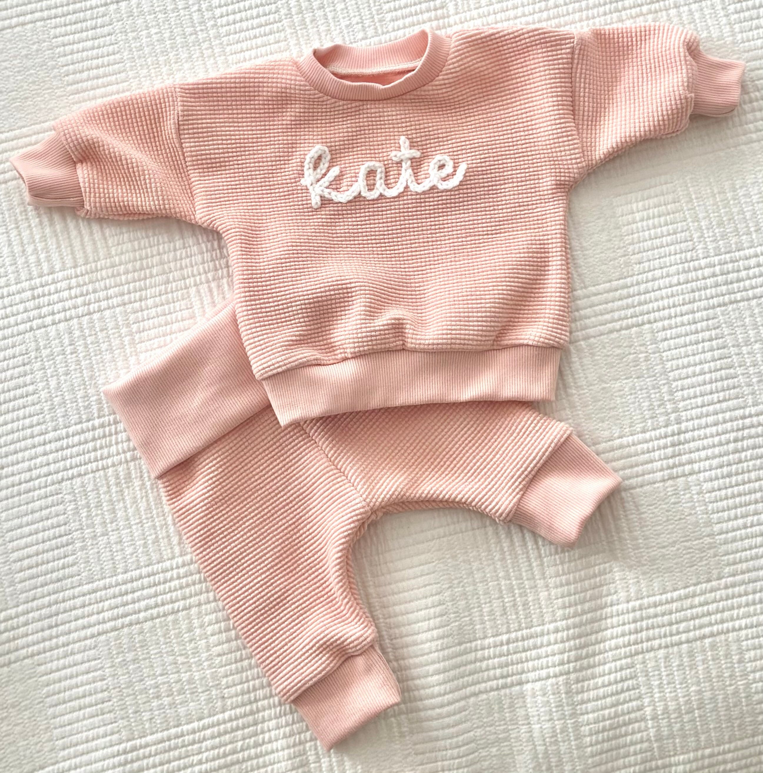 palm in plaats daarvan ondergronds Waffle Knit Embroidered Name Baby Toddler Kids Sweater and - Etsy