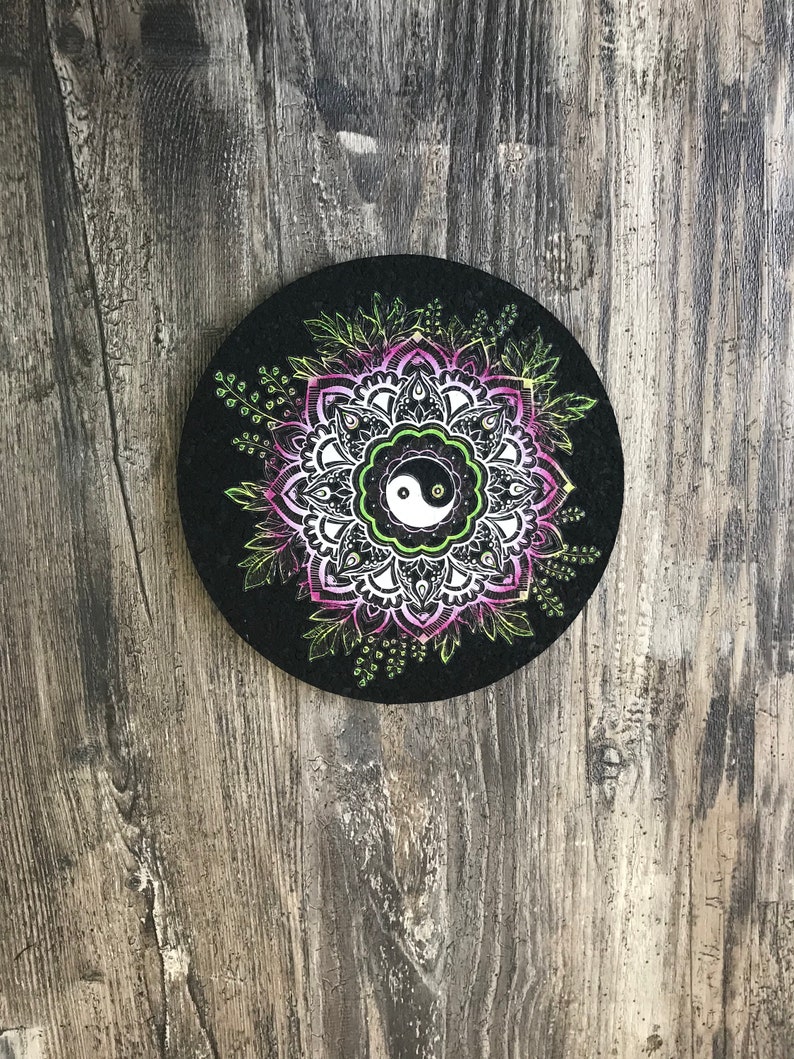 Yin Yang Mandala East Coasters Dab Mat Etsy