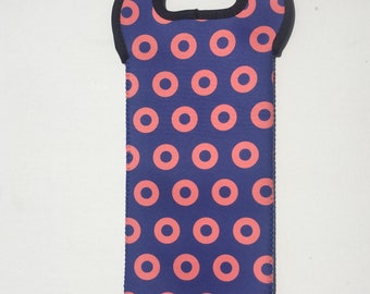 Insulated Wine Tote w/ Fishman Donut Print