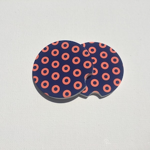 Sandstone Car Coasters w/ Fishman Donuts - Set of 2