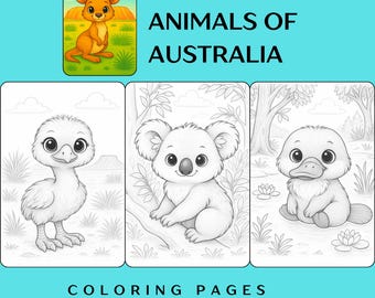 Australia & Oceania Animals Coloring Book: 32 Wildlife Pages (PDF Download)