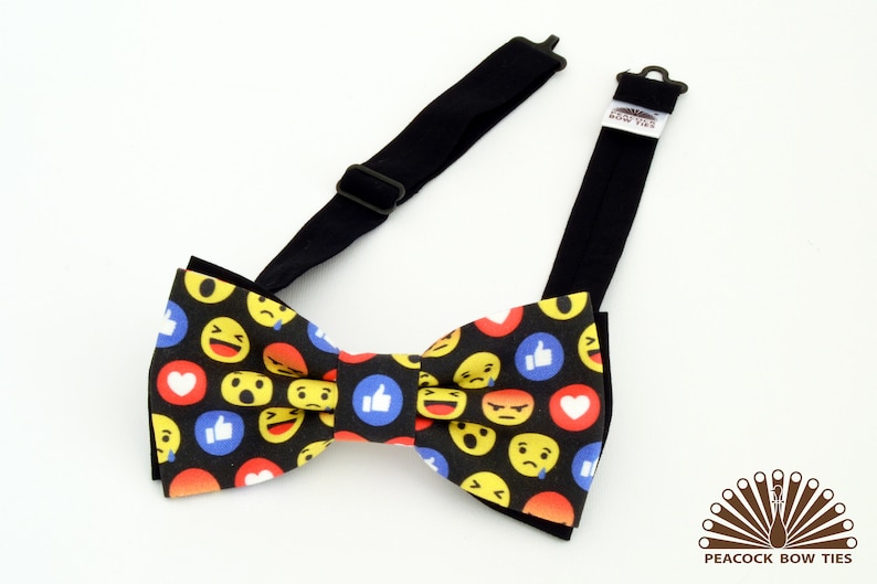 Facebook bow tie. Emoji bow tie. Black bow tie. Mens bow ties. Etsy