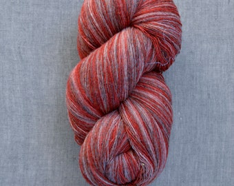 Colourful latvian wool yarn from Dundaga, wool yarn 1 ply 6/1, 290 g,  Red, brown, pink yarn