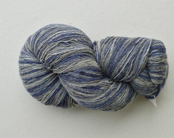 Colourful latvian wool yarn from Dundaga, wool yarn 1 ply 6/1, 265 g, blue grey yarn