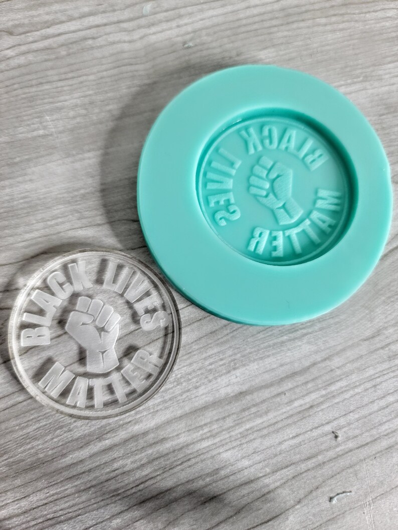 BLM Silicone Mold Custom Molds Coaster Badge Reel Straw Topper Etsy