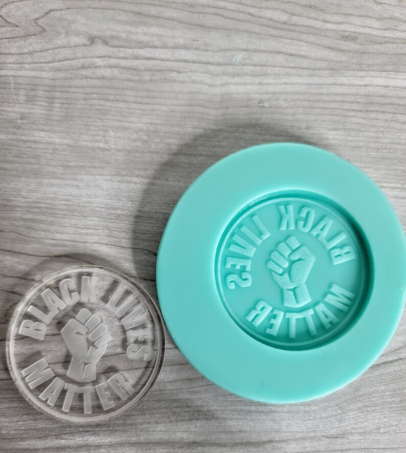 BLM Silicone Mold Custom Molds Coaster Badge Reel Straw Topper Etsy