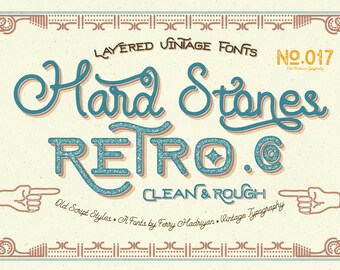 50% Off Hard Stones - Display Font - Retro Font - Vintage Font -Custom Font - Logo Font - Script - Font - Fonts - Font Family