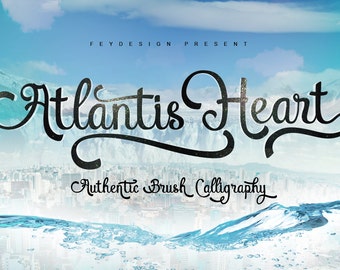 50% Off Atlantis Heart - Modern Calligraphy Wedding Font Digital Font Calligraphy Font Elegant Typeface - Script Font - photography logo