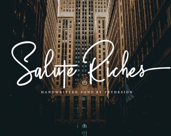 New! Salute Riches - Handwritten Font