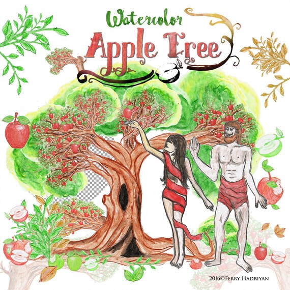 Apple Tree Clipart Watercolor Digital Clipart Fruit People ... (570 x 570 Pixel)