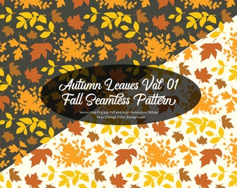 Autumn Leaves Fall Season Seamless Pattern 01 - Seamless Pattern - Pattern