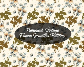 Botanical Vintage Flower Seamless Pattern - Seamless Pattern - Vintage Pattern