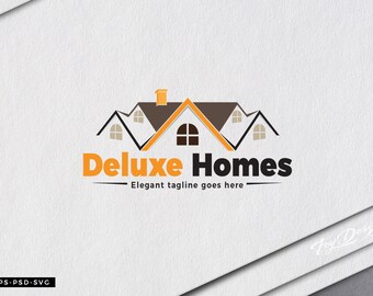 Deluxe Homes Logo - Architecture Logo - Building Logo - House Logo - Apartment Logo - Property Logo - Real Estate Logo