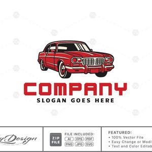 Auto Car Vintage Logo - Auto Logo, Automotive Logo, Car Logo, Car Sale Logo, Digital Logo, Vintage Car Logo, Retro Logo, Auto Shop Logo.