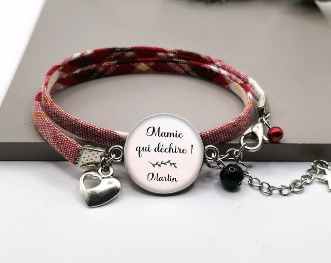 Grandma cabochon bracelet "tearing grandma", customizable grandma gift, personalized bracelet