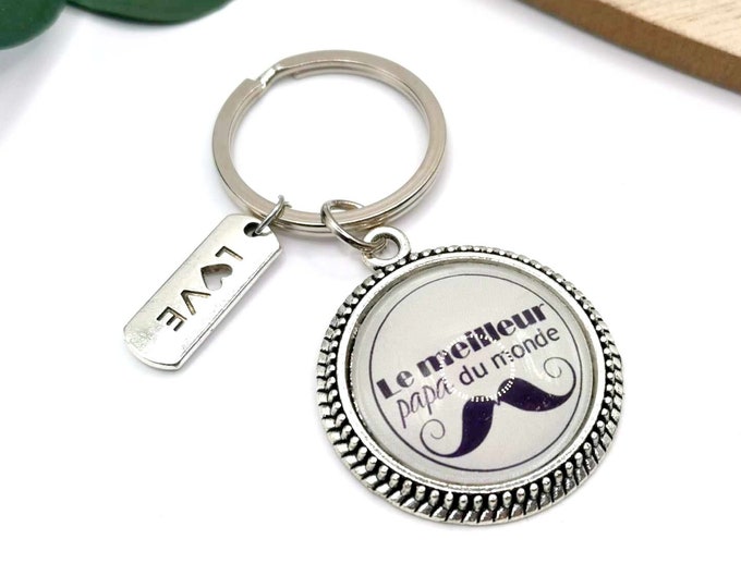 Dad cabochon key ring, the best dad in the world, dad gift, birthday, Father's Day