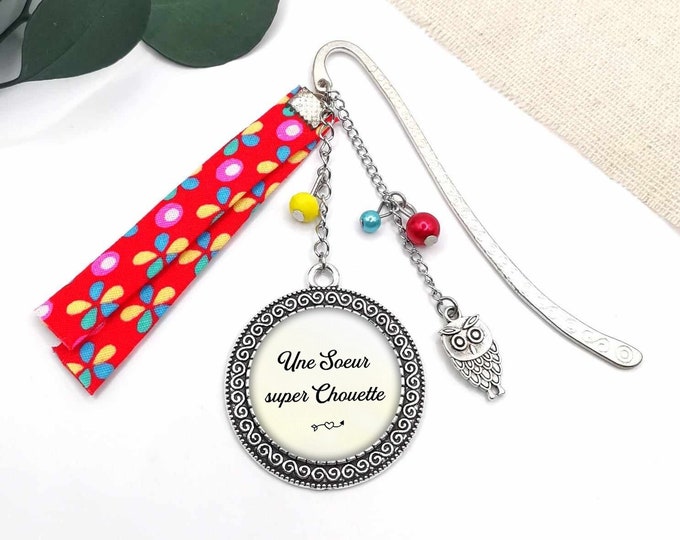 Cabochon sister bookmark "a super nice sister", sister gift, personalized text