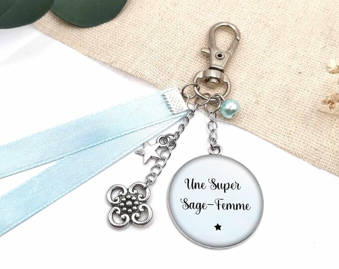 Midwife key ring "a super midwife", midwife gift, nurse, colleague, personalized
