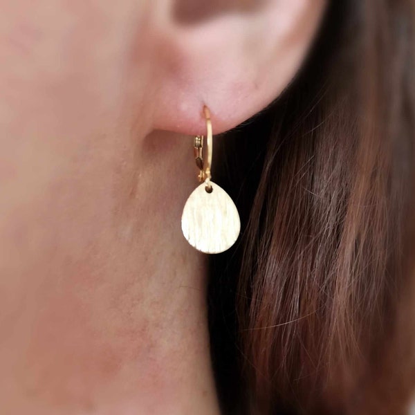 Boucles d'oreilles minimalistes, petites boucles or, larme