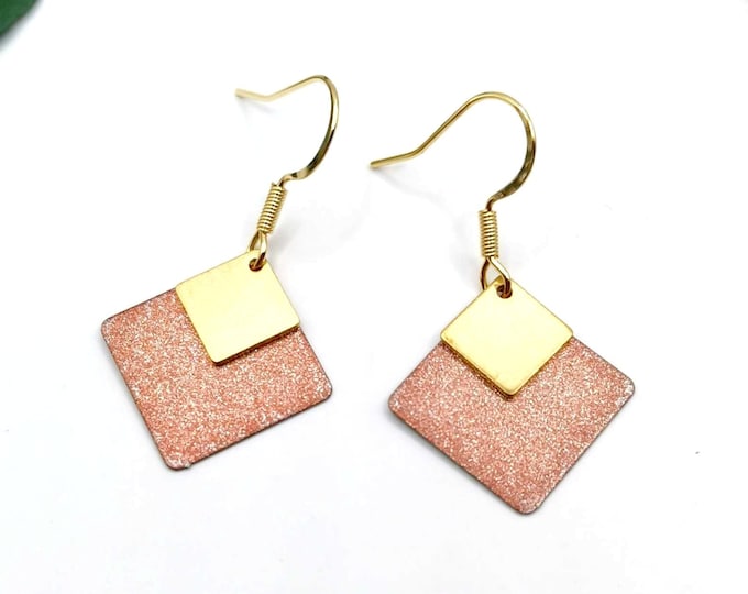 Diamond, gold and iridescent brown earrings