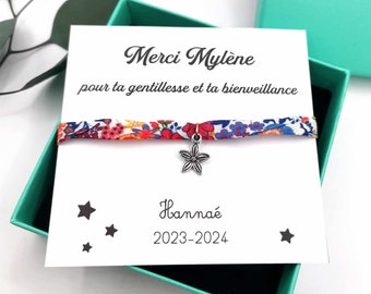 Liberty bracelet with box, thank you for your kindness, personalized message