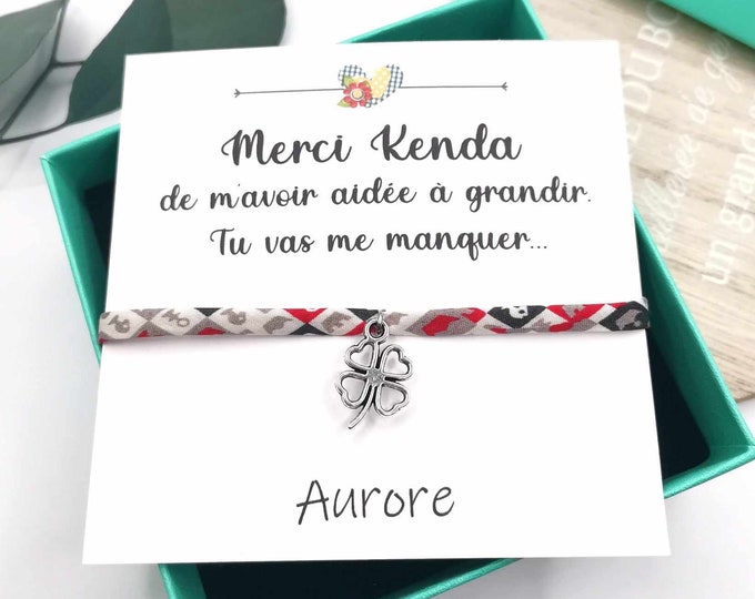 Liberty bracelet with box, thank you for helping me grow, personalized message