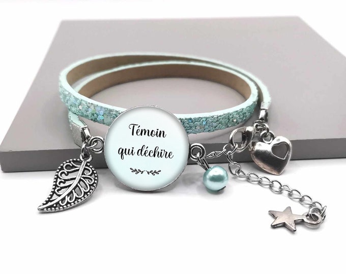 Witness bracelet "tearing witness", witness gift, customizable bracelet, customizable text