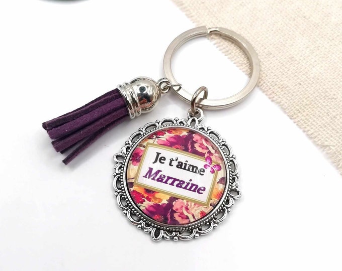 Godmother cabochon key ring, godmother I love you, godmother gift