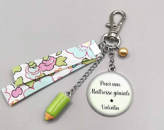 Master cabochon key ring "for a great mistress", master gift, text to personalize, atsem gift