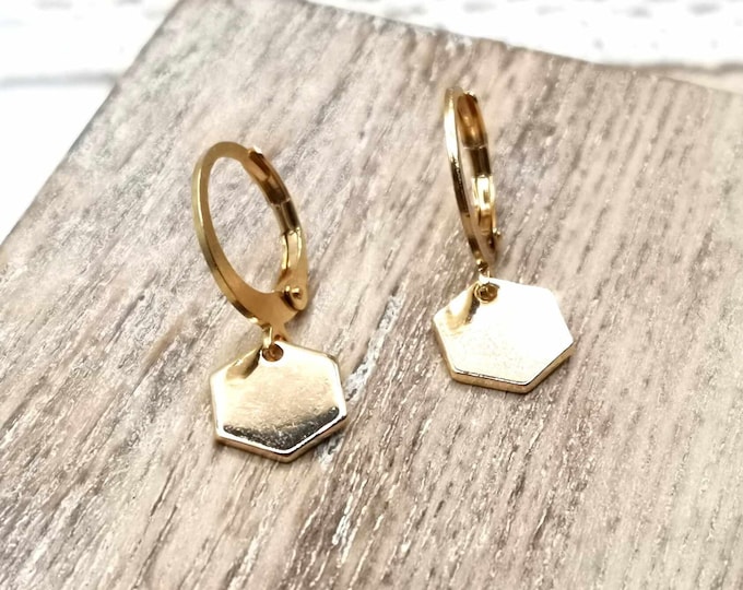 Minimalist earrings, huggies, small gold earrings
