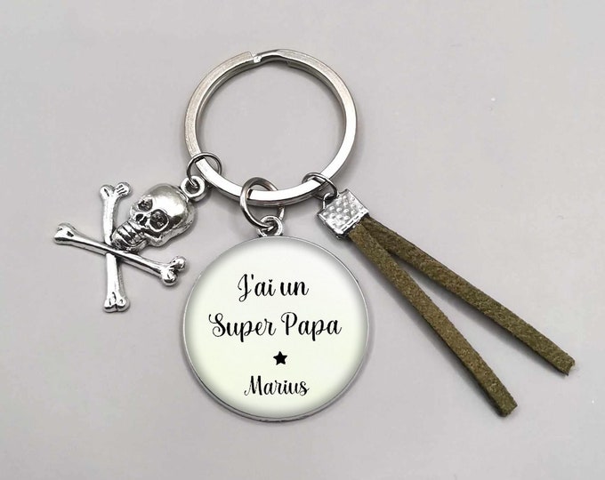 Dad cabochon key ring "I have a great dad", dad gift, key ring to personalize