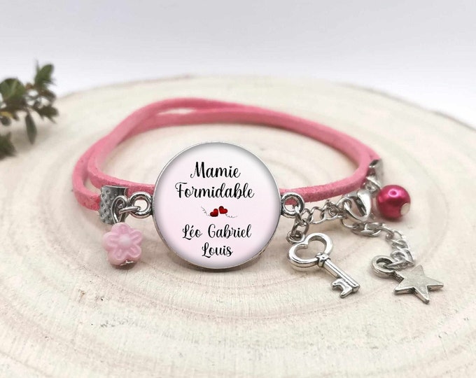 Grandma cabochon bracelet "great grandma", customizable grandma gift, personalized bracelet, child's first name