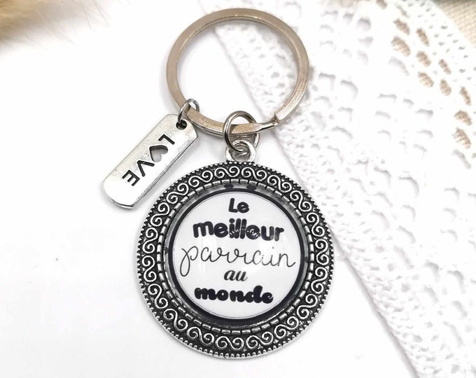 Godfather cabochon key ring "the best godfather in the world", godfather gift, future godfather, godfather request
