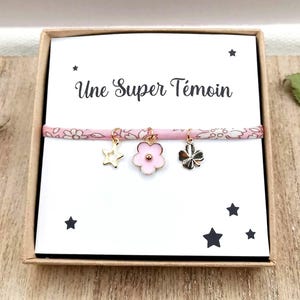 Gold and Liberty stainless steel bracelet, a great witness, witness gift, witness request, personalized message