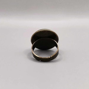 Bague cabochon dentelle, bague bronze ajustable image 5