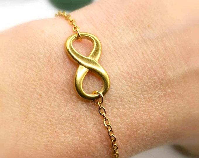 Gold stainless steel bracelet, Infini