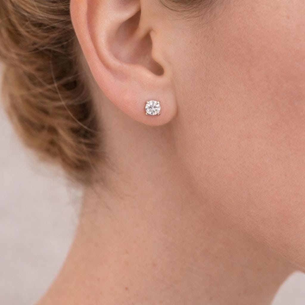 Boucles D'Oreilles Clous En Moissanite - Forme Marquise, 3.50 Ct Total, Plaqué Or 14K, Fabriqué Aux USA